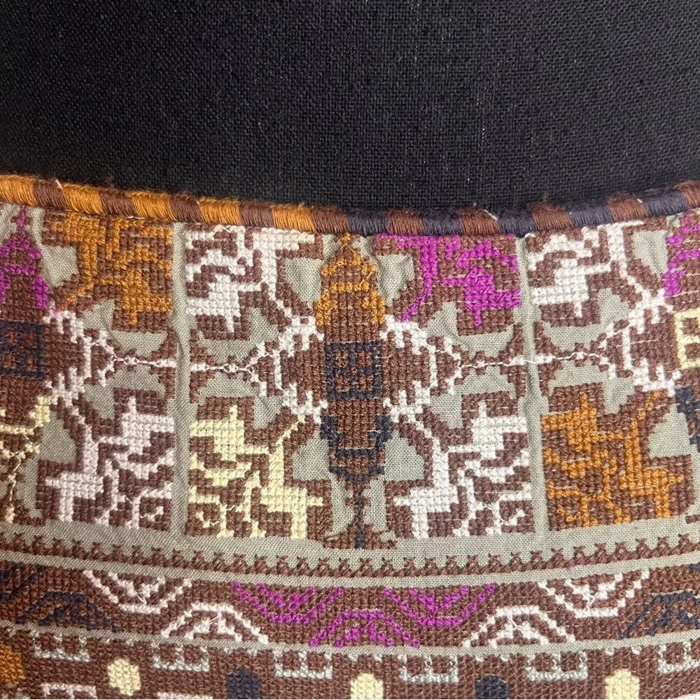 Free People Day Glow Embroidered Mini Dress Sz L Cottagecore Hippie Aztec Boho - Picture 8 of 13